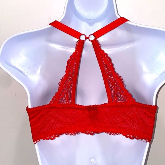 Red Lace Women's Bra underwire Lightly Padded Size 34D - Picture 2 of 5